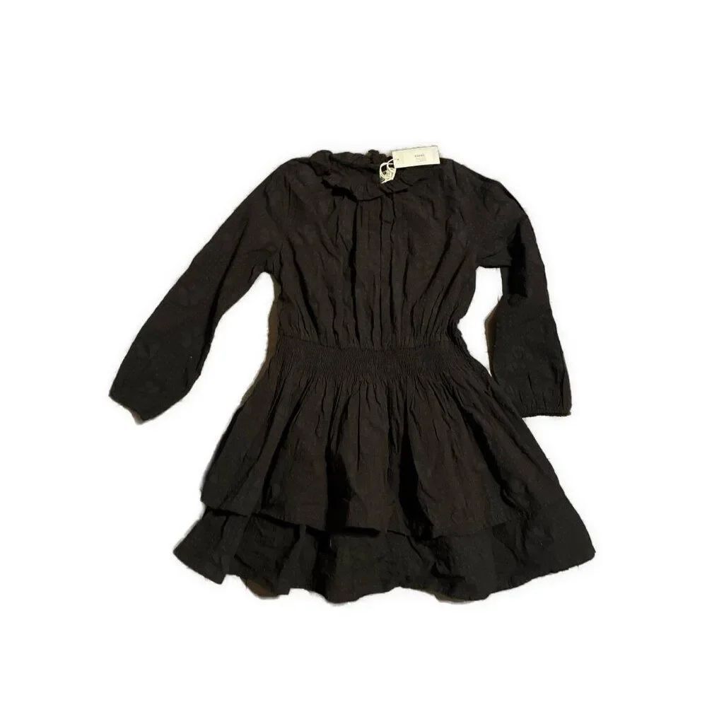bonton Bonbon New girls solid black long sleeve mini dress 10 $138